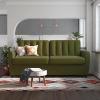 image:imageNovogratz 2278929N Brittany CertiPURUS Certified Memory Foam MattressQueen Green Linen Sofa Sleeper Green