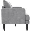 image:imageNovogratz Bailey Pillowback Loveseat MidCentury Modern Vintage Living Room Furniture Light Gray Velvet