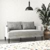 image:imageNovogratz Bailey Pillowback Loveseat MidCentury Modern Vintage Living Room Furniture Light Gray Velvet