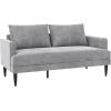 image:imageNovogratz Bailey Pillowback Loveseat MidCentury Modern Vintage Living Room Furniture Light Gray Velvet