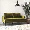 image:imageNovogratz Bailey Pillowback Loveseat MidCentury Modern Vintage Living Room Furniture Olive Green Velvet