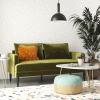 image:imageNovogratz Bailey Pillowback Loveseat MidCentury Modern Vintage Living Room Furniture Olive Green Velvet