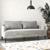 image:imageNovogratz Bailey Pillowback Sofa MidCentury Modern Vintage Living Room Furniture Light Gray Velvet