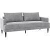 image:imageNovogratz Bailey Pillowback Sofa MidCentury Modern Vintage Living Room Furniture Light Gray Velvet