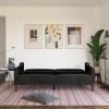 image:imageNovogratz Beatrice 79 Inch Futon Sofa Bed in Velvet Fabric Upholstered Couch Sleeper with Tufted Back Baroque Legs Black