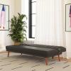 image:imageNovogratz Brittany Armless Futon Sofa Lounger and Sleeper with Hideaway Support Legs Black Faux Leather