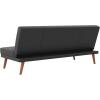 image:imageNovogratz Brittany Armless Futon Sofa Lounger and Sleeper with Hideaway Support Legs Black Faux Leather