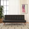 image:imageNovogratz Brittany Armless Futon Sofa Lounger and Sleeper with Hideaway Support Legs Black Faux Leather