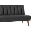 image:imageNovogratz Brittany Armless Futon Sofa Lounger and Sleeper with Hideaway Support Legs Black Faux Leather