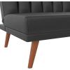 image:imageNovogratz Brittany Armless Futon Sofa Lounger and Sleeper with Hideaway Support Legs Black Faux Leather