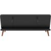 image:imageNovogratz Brittany Armless Futon Sofa Lounger and Sleeper with Hideaway Support Legs Black Faux Leather