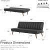 image:imageNovogratz Brittany Armless Futon Sofa Lounger and Sleeper with Hideaway Support Legs Black Faux Leather