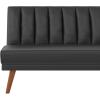 image:imageNovogratz Brittany Armless Futon Sofa Lounger and Sleeper with Hideaway Support Legs Black Faux Leather