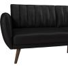 image:imageNovogratz Brittany Futon Sofa Bed and Couch Sleeper Camel Faux LeatherBlack