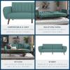 image:imageNovogratz Brittany Futon Sofa Bed and Couch Sleeper Camel Faux LeatherTeal