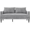 image:imageNovogratz Bailey Pillowback Loveseat MidCentury Modern Vintage Living Room Furniture Light Gray Velvet