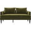 image:imageNovogratz Bailey Pillowback Loveseat MidCentury Modern Vintage Living Room Furniture Olive Green Velvet