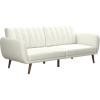 image:imageNovogratz Brittany Futon Sofa Bed and Couch Sleeper Camel Faux LeatherWhite Faux Leather