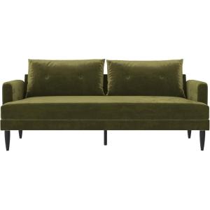 image:imageNovogratz Bailey Pillowback Sofa MidCentury Modern Vintage Living Room Furniture Olive Green Velvet