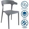 image:imageNovogratz Poolside Collection Felix Stacking Dining Chairs IndoorOutdoor 2Pack Charcoal