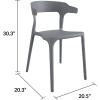 image:imageNovogratz Poolside Collection Felix Stacking Dining Chairs IndoorOutdoor 2Pack Charcoal