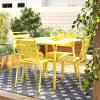 image:imageNovogratz Poolside Gossip June OutdoorIndoor Stacking Dining Chairs 2Pack Yellow