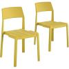 image:imageNovogratz Poolside Collection Chandler Stacking Dining Chairs IndoorOutdoor 2Pack Bright Yellow