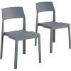 image:imageNovogratz Poolside Collection Chandler Stacking Dining Chairs IndoorOutdoor 2Pack Charcoal