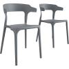 image:imageNovogratz Poolside Collection Felix Stacking Dining Chairs IndoorOutdoor 2Pack Charcoal