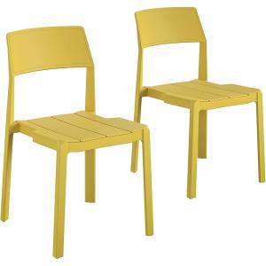 image:imageNovogratz Poolside Collection Chandler Stacking Dining Chairs IndoorOutdoor 2Pack Bright Yellow