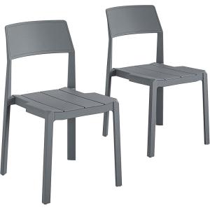 image:imageNovogratz Poolside Collection Chandler Stacking Dining Chairs IndoorOutdoor 2Pack Charcoal