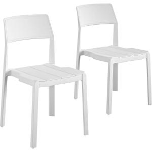 image:imageNovogratz Poolside Collection Chandler Stacking Dining Chairs IndoorOutdoor 2Pack White