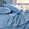 image:imageZebras in Love 144 Thread Count Machine Washable Fun Soft Cozy Geometric Lightweight Cotton Percale Printed Easy Care Bed Sheet Sheet Set Waverly Blue Waverly Blue QueenBlue