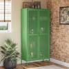 image:imageNovogratz Channing Tall 2Door Storage CabinetMesh Metal Locker ParchmentKelly Green