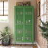image:imageNovogratz Channing Tall 2Door Storage CabinetMesh Metal Locker ParchmentKelly Green