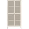 image:imageNovogratz Channing Tall 2Door Storage CabinetMesh Metal Locker ParchmentParchment