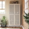 image:imageNovogratz Channing Tall 2Door Storage CabinetMesh Metal Locker ParchmentParchment