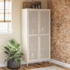 image:imageNovogratz Channing Tall 2Door Storage CabinetMesh Metal Locker ParchmentParchment