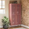 image:imageNovogratz Channing Tall 2Door Storage CabinetMesh Metal Locker ParchmentTerracotta
