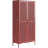 image:imageNovogratz Channing Tall 2Door Storage CabinetMesh Metal Locker ParchmentTerracotta