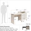 image:imageAmeriwood Home Novogratz Kalissa DresserDesk Combo with Wireless Charger White Oak with Gold