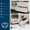 image:imageAmeriwood Home Novogratz Kalissa DresserDesk Combo with Wireless Charger White Oak with Gold