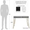 image:imageNovogratz Athena Computer Desk with Storage Black Faux MarbleBlack Marble