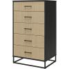 image:imageNovogratz Kelly 5 Drawer Ivory Oak DresserBlack Oak