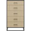 image:imageNovogratz Kelly 5 Drawer Ivory Oak DresserBlack Oak