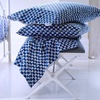 image:imageNovogratz Petite Painted Check Deep Indigo 144 Thread Count Machine Washable Fun Soft Cozy Geometric Lightweight Cotton Percale Printed Easy Care Bed Sheet Sheet Set Navy King