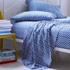 image:imageNovogratz Petite Painted Check Deep Indigo 144 Thread Count Machine Washable Fun Soft Cozy Geometric Lightweight Cotton Percale Printed Easy Care Bed Sheet Sheet Set Navy King