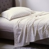 image:imageVintage Stripe 144 Thread Count Machine Washable Fun Soft Cozy Geometric Lightweight Cotton Percale Printed Easy Care Bed Sheet Sheet Set Waverly White King