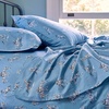 image:imageZebras in Love 144 Thread Count Machine Washable Fun Soft Cozy Geometric Lightweight Cotton Percale Printed Easy Care Bed Sheet Sheet Set Waverly Blue Waverly Blue King
