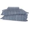 image:imageNovogratz Petite Painted Check Deep Indigo 144 Thread Count Machine Washable Fun Soft Cozy Geometric Lightweight Cotton Percale Printed Easy Care Bed Sheet Sheet Set Navy Full